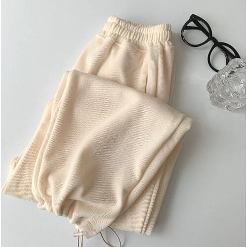 Streetwear Women Trousers New Korean Fashion Loose Drawstring High Waist Long Pants Women Pantalon Femme Casual Sweatpants C7552