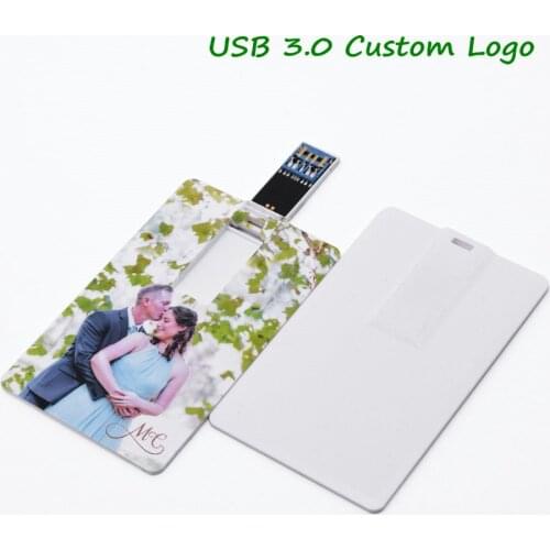 Bank Credit Card Usb Flash Drive 3.0 Print Personal Logo/Brand Pendrive 8gb 16gb 32gb 64gb Bulk Gift Memory Cards Storage Device