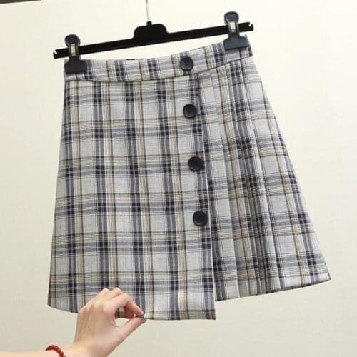 Korean style harajuku skirt Trimmed skirt skirt irregular pleated skirt plaid skirt new a skirt high waist pleated skirt y2k