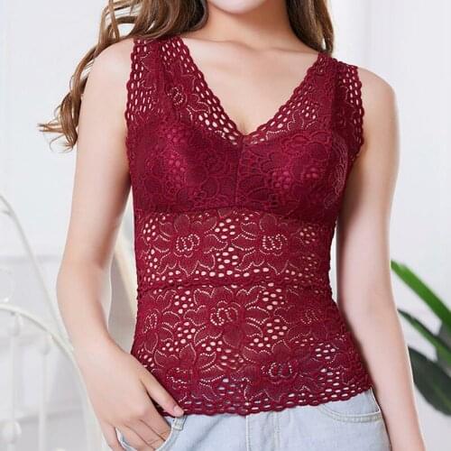 Women Push Up Seamless Embroidery Bra Lace Sexy Vest Top Wire Free Lingerie Female Underwear Sleeveless Tube Tank Camisoles W1