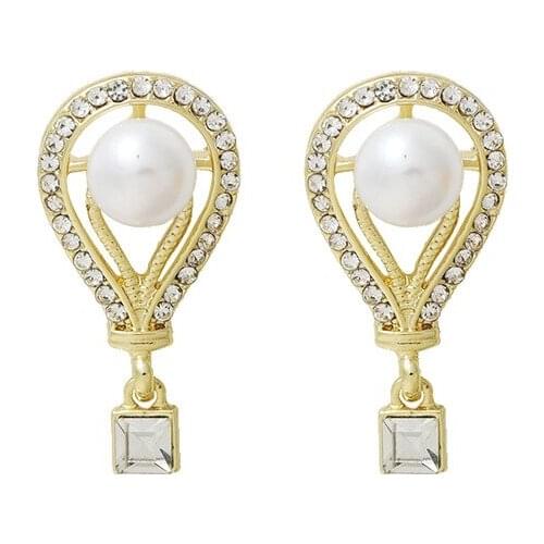 Hard Ah Jewelry Imitation Pearl Crystal Simple Fashion Statement Temperament Earrings Wholesale Earrings For Women