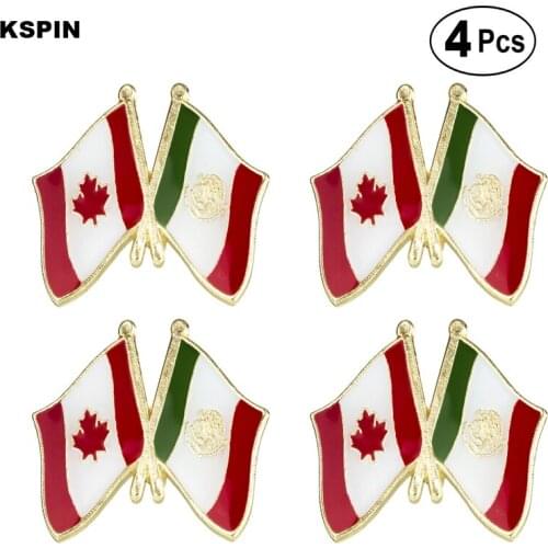 Canada & Mexico Friendship Flag Pin Lapel Pin Badge Brooch Icons 4pcs