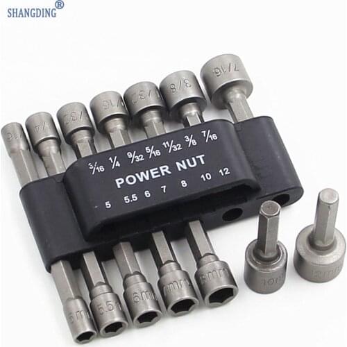 1/4 Inch Hex Shank Quick-Change Screwdrivers Nutdriver 14pcs/set Power Nut Driver Drill Bit SAE Metric Socket Bits Wrench Screw