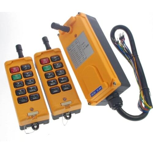 12V-415V 10 Channels 1 Speed 2 Transmitters 5A Fuse Control Hoist Crane Remote Control System IP65 CE