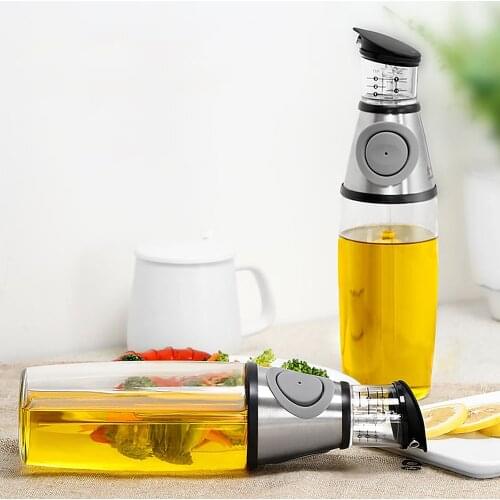 500ml Measuring Oil Control Bottle Pressing Type Oil Kitchen Measuring Bottle Oil Bottle Meter Utensils Kettle Health