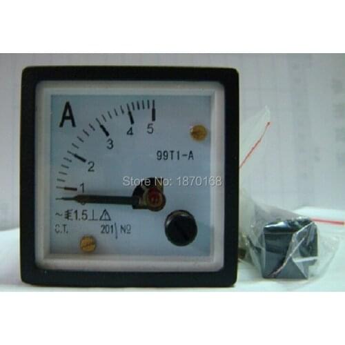 99T1 AC 0-5A 5A Analog Ammeter Panel AMP Current Meter Gauge 99T1 Amperemeter