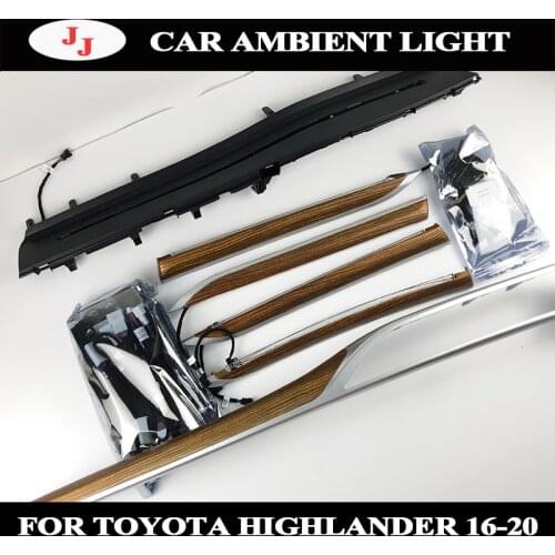 Car Led Dashboard Atmosphere Light ambient light For Toyota Highlander 2015 2014 2017 2019 2020 Carbon look Peach Wood Grain