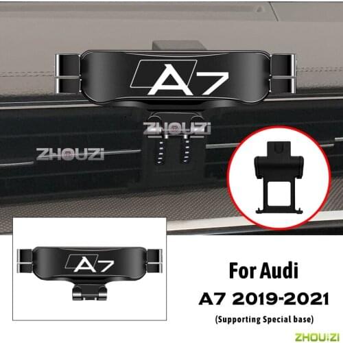 Car Mobile Phone Holder Special Air Vent Mounts Stand GPS Gravity Navigation Bracket For Audi A7 2019-2021 Car Accessories