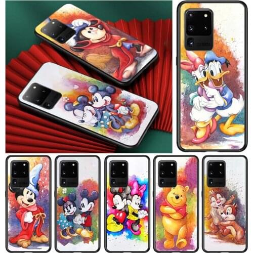 Colorful Disney Mickey for Samsung S20 FE Ultra Plus A91 A81 A71 A51 A41 A31 A21 A11 A72 A52 A42 A22 Soft Black Phone Case