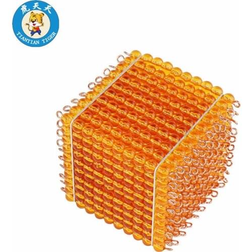 Baby Montessori Math Learning Education Games Preschool Teaching Material Golden Bead Thousand Cube