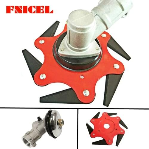 6 Teeth Brush Cutter Blade Trimmer Head 26mm/28mm Trimmer Gearbox Strimmer Gearhead and Metal Garden Grass Trimmer Head