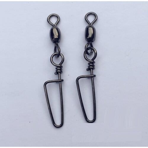 10pcs/lot Fishing Connector Pin swivel curved pin Fishing Swivel Connector Fishing Tackle Accessories with Snap Fishhook