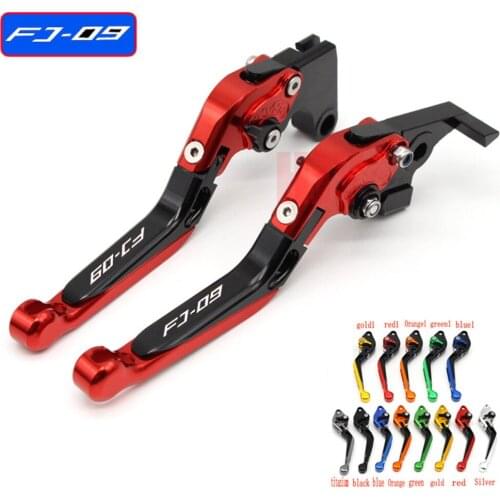 Laser Logo(FJ-09) CNC Folding Extendable Motorcycle Brake Clutch Levers For Yamaha FJ-09 FJ09 Tracer 2015 2016 2017
