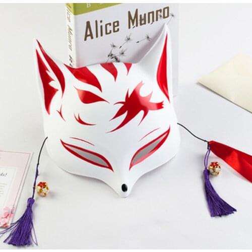 Fox Mask Party Half Face Japanese Cosplay Masks With Tassels Masquerade Festival Cosplay Costume Prom Accessories Rave Festival