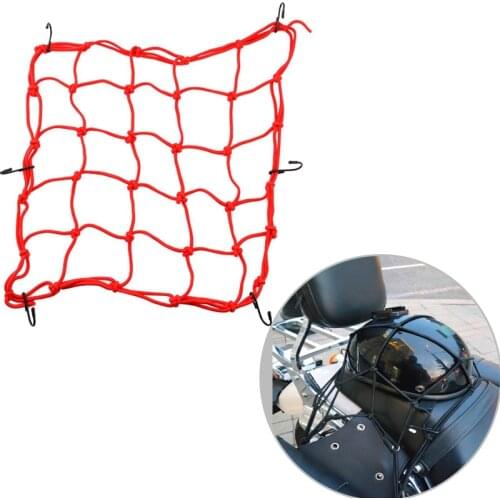 Motorcycle Bike Luggage Cargo Net 6 Hooks Hold down Universal Elastic Net Luggage Mesh Storage Holder Organiser Nets 40x40cm