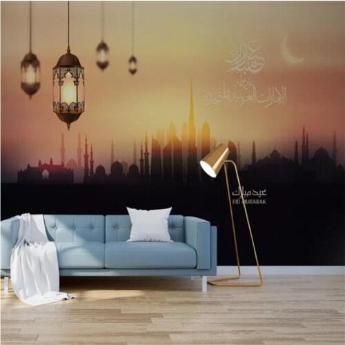 Custom Wall Paper 3D Arabic Muslim Mosque Ramadan Festival Mural Wallpapers for Living Room Walls 3d Wall Papers Home Decor