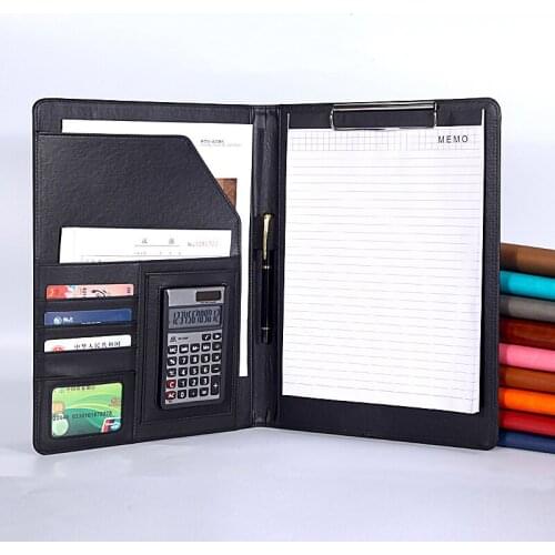 A4 PU leather business conference file bill manager folder portfolio signature agreement padfolio document organizer writing pad