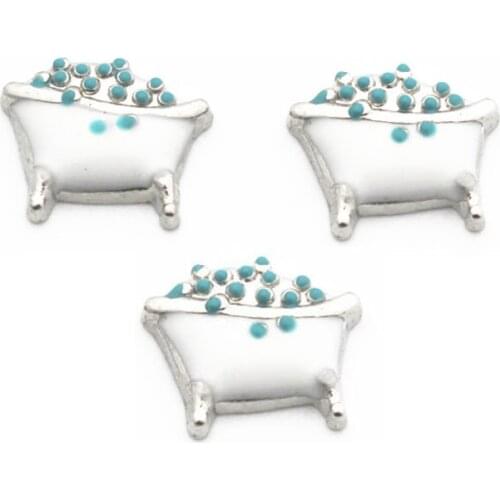 20Pcs/Lot Bathtub Alloy Floating Charms Hand-made DIY for Glass Lockets