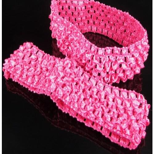 6pcs 1.5" baby crochet elastic headband crochet hair lace bands children hair accessories 4.0cm