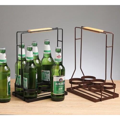 Simple modern iron portable beer basket wine rack KTV basket bottle portable wine rack