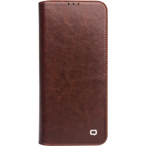 Qialino Fashion Genuine Leather Phone Cover For Xiaomi Mi10 Pure Handmade Flip Case With Card Slot For Xiaomi 10 Pro 6.67 Inches