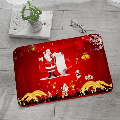 Christmas Rug Creative 3D Printing Hallway Carpets and Rugs for Bedroom Living Room Carpet Kitchen Bathroom Anti-Slip Floor Mats