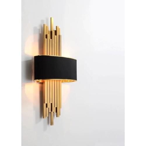 Modern Creative Wall Lamp Living Room Dining Room Bedroom Decoration Wall Light Model Room Bedside Golden Sconce Lights