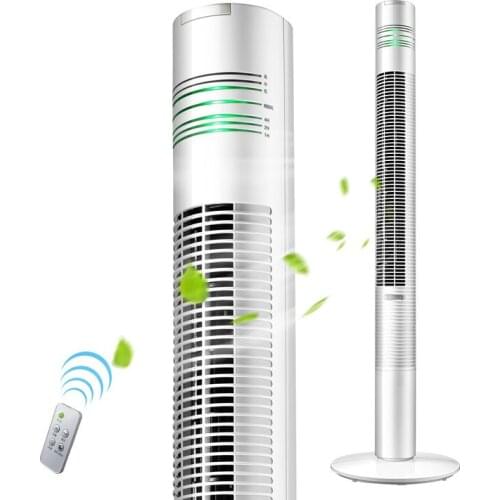 220v 40w 7 hours timing remote control vertical silent floor fan living room remote control dormitory leafless air cooling fan