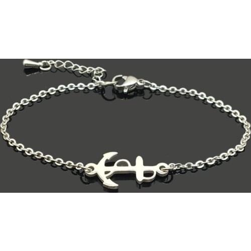 High Quality Boat Anchor Charm Stainless Steel Chain Bracelet Stainless Steel Anchor Pendant Chain Bracelet