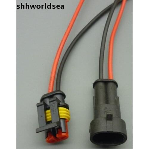 Worldgolden 5/30/100sets 18AGW New 2 Pin Waterproof Electrical Wire Connector Plug Motorcycle Car Marine wire