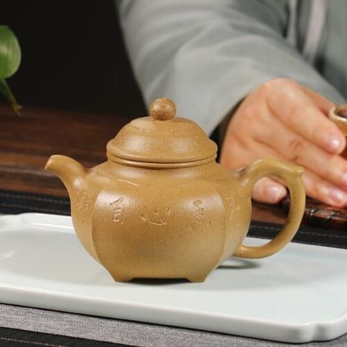 ★Yixing authentic pure manual recommended home teapot tea kungfu tea pot teapot kui yellow section of the furnace