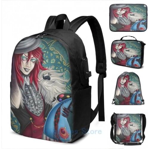 Funny Graphic print Jason the Toymaker USB Charge Backpack men School bags Women bag Travel laptop bag