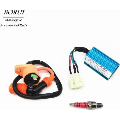 Brand New High Performance Racing 6pin CDI Ignition Coil Spark Plug Set Fit for Gy6 150cc 125cc 50cc Scooter Motorbik