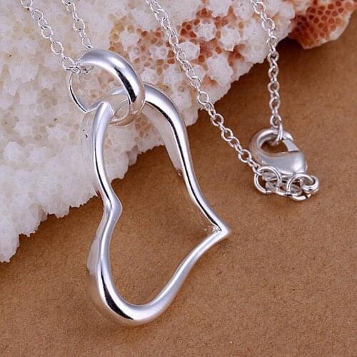 NEW 925 Sliver Fashion Jewelry Heart Pendant Necklace For Women Daily Party Accessories Trendy Wedding Anniversary Gift