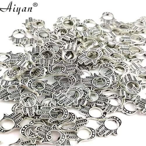 100Pieces Palm Elephant Horseshoe Turtle Owl Four-leaf Clover Perforated Accessories Can Hand DIY Into Bracelet Or Necklace
