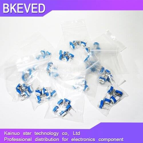 13 valuesX5pcs=65pcs Trimming Potentiometer RM-065 100ohm-1Mohm RM065 Variable Resistors component diy kit new