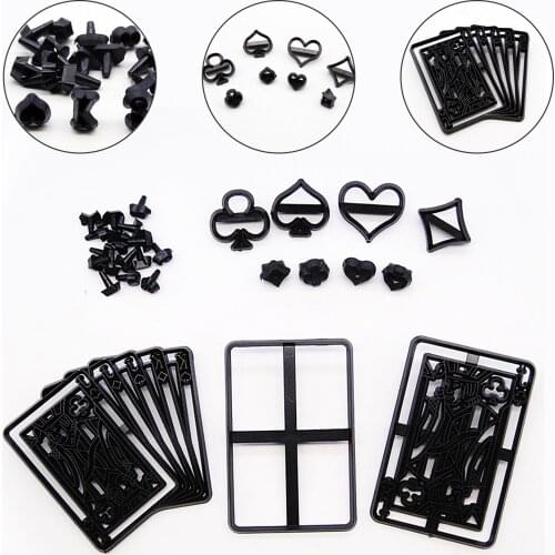 28PCS Plastic Poker Card Cookie Cutter Sugarcraft Fondant Cutter Poker Set Cupcake Cake Cutting Mold Cake Decorating Tools