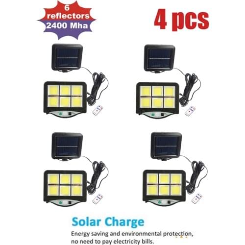 4pcs seperable Solar Lamp Solar Light For Outdoor Garden Wall Yard LED Security Lighting With Adustable Lighting Angle remote in