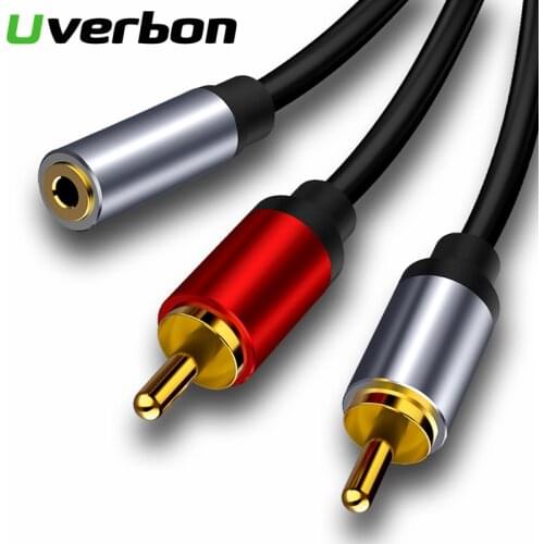 RCA Cable 2RCA to 3.5 Audio Cable RCA 3.5mm Jack RCA AUX AUDIO Cable for Amplifier Headphone Speaker Y Splitter Cable Cord