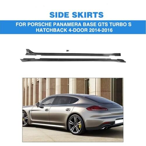 Carbon Fiber Auto Side Skirts Aprons Chin Kit Guard For Porsche Panamera Base GTS Turbo S Hatchback 4 Door 2014 - 2016