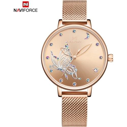 Luxury Brand NAVIFORCE Rose Gold Women Watches Fashion Creative Quartz Ladies Wristwatch Waterproof Clock girls Relogio Feminino