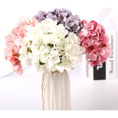 1 Pc Artificial Hydrangea Flowers Silk Fake Flowers Wedding Table real touch flowers DIY Home Garden Decoration Hydrangea Flower