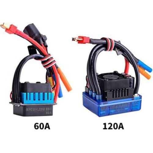 ESC 60A/120A Brushless Waterproof Speed Controller with ESC for RC Car Crawler