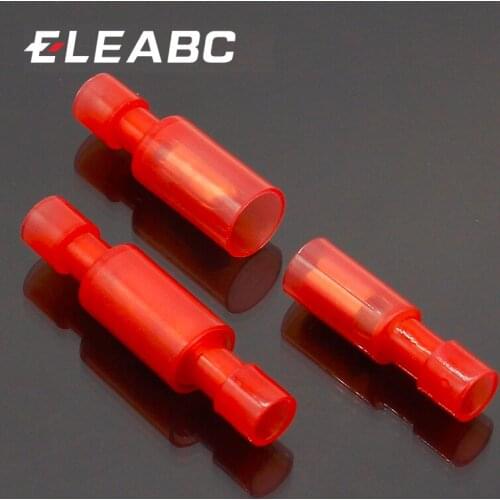 FRFNY+MPFNY 50PCS Bullet Shaped Female Male Insulating Joint Wire Connector Electrical Crimp Terminal for 22-16 AWG Red