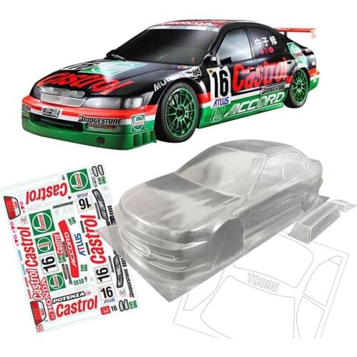 Team C Honda Accord Toys Model Clear Body Shell With Stickers For 1/10 Scale Rc Drift Car Flat Sport On-Road Rally Electric Cars