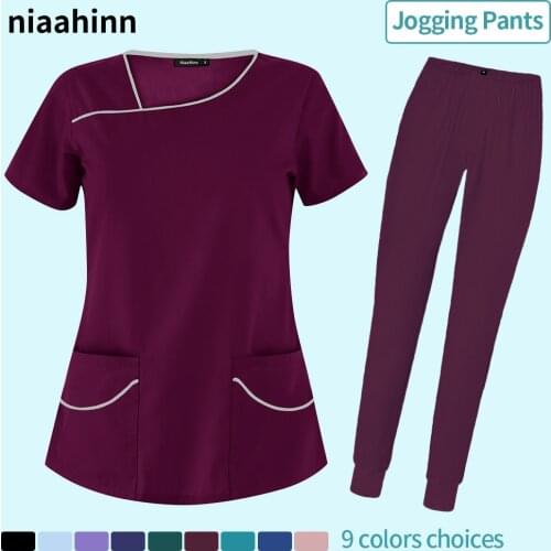 V-neck Pet Grooming Scrubs Sets Top+Pants Nursing Scrubs Uniform Unisex Anesthetist Working Clothes Scrubs Suit Wholesale Prices