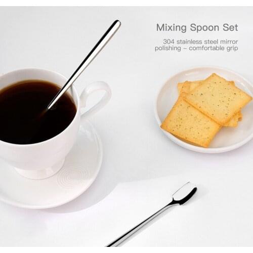 Two-piece Long Handle Spoons Coffee Milk Tea Stirring Spoon Cooking Mixing Stirr Salad Spoon Fork Spoon Tableware