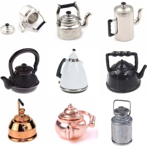 Dollhouse Miniature Accessories Simulation Kettle Model Toys for Doll House Decoration