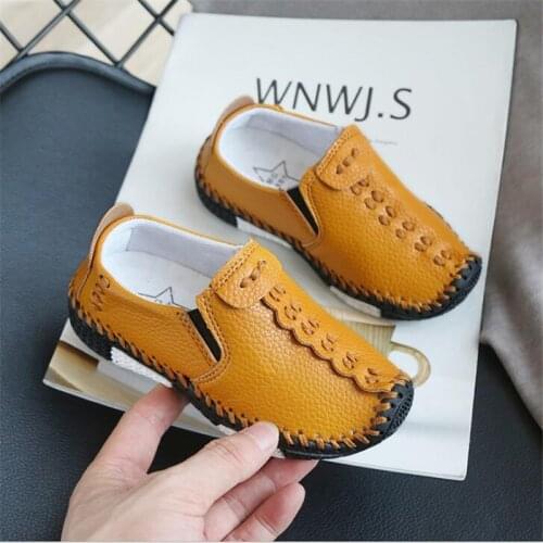 2021 hot Boys Fashion Casual Shoes Childrens spring and autumn PU leather shoes Soft sole comfortable baby toddler shoes 21-35