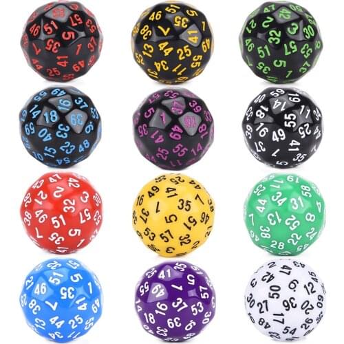 Opaque D60 Sided Polyhedral Dice for DND TTRPGs MTG and Math Teaching